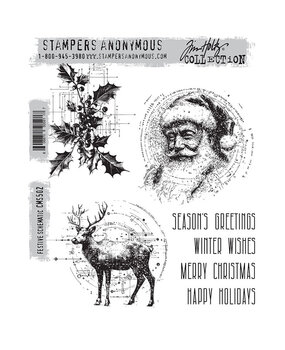 Stampers Anonymous Cling Stamps Festive Schematic (CMS502) Stampers Anonymous Cling Stamps Festive Schematic (CMS502)
