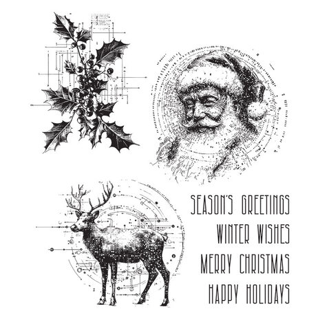 Stampers Anonymous PRE-ORDER Cling Stamps Festive Schematic (CMS502) Stampers Anonymous PRE-ORDER Cling Stamps Festive Schematic (CMS502)