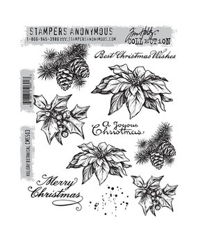 Stampers Anonymous Cling Stamps Holiday Botanical (CMS503) Stampers Anonymous Cling Stamps Holiday Botanical (CMS503)