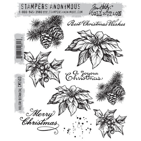 Stampers Anonymous PRE-ORDER Cling Stamps Holiday Botanical (CMS503) Stampers Anonymous PRE-ORDER Cling Stamps Holiday Botanical (CMS503)