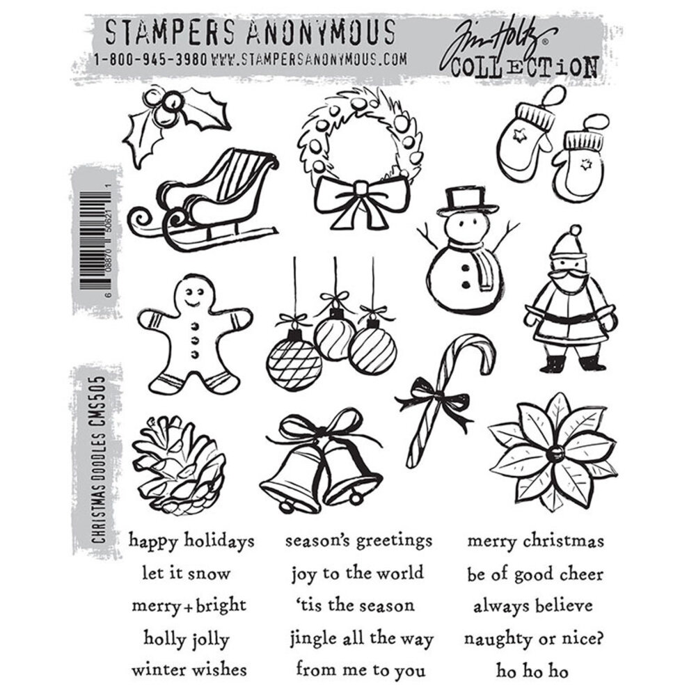 Stampers Anonymous PRE-ORDER Cling Stamps Christmas Doodles (CMS505) Stampers Anonymous PRE-ORDER Cling Stamps Christmas Doodles (CMS505)