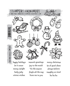 Stampers Anonymous Cling Stamps Christmas Doodles (CMS505) Stampers Anonymous Cling Stamps Christmas Doodles (CMS505)