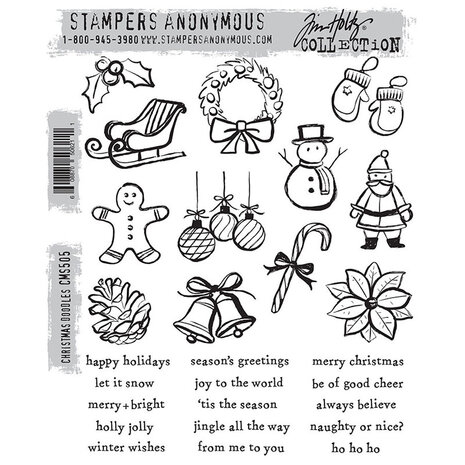 Stampers Anonymous PRE-ORDER Cling Stamps Christmas Doodles (CMS505) Stampers Anonymous PRE-ORDER Cling Stamps Christmas Doodles (CMS505)