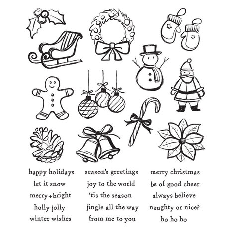 Stampers Anonymous PRE-ORDER Cling Stamps Christmas Doodles (CMS505) Stampers Anonymous PRE-ORDER Cling Stamps Christmas Doodles (CMS505)