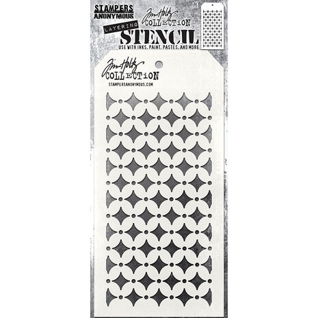 Stampers Anonymous PRE-ORDER Tim Holtz Retro Diamond Layering Stencil (THS192) Stampers Anonymous PRE-ORDER Tim Holtz Retro Diamond Layering Stencil (THS192)