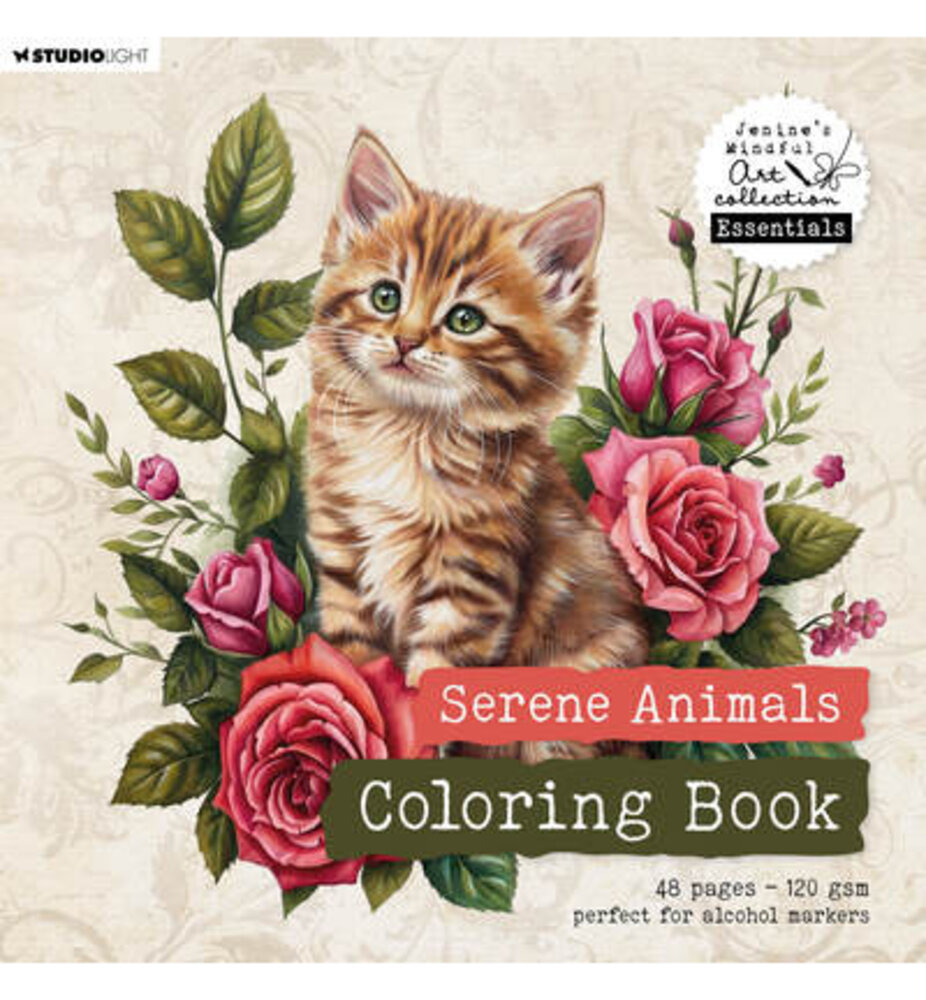 Studio Light Jenine's Mindful Art 8x8 Inch Coloring Book Serene Animals (JMA-ES-CB19) Studio Light Jenine's Mindful Art 8x8 Inch Coloring Book Serene Animals (JMA-ES-CB19)