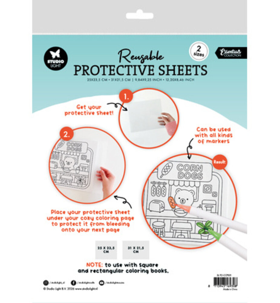 Studio Light Cozy Coloring Reusable Protective Sheet (SL-TO-CCPS01) Studio Light Cozy Coloring Reusable Protective Sheet (SL-TO-CCPS01)