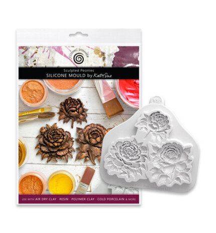Cosmic Shimmer Silicone Mould Sculpted Peonies (CF0172-CS)