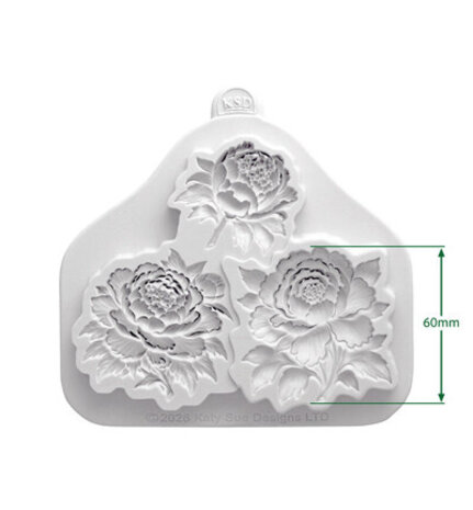 Cosmic Shimmer Silicone Mould Sculpted Peonies (CF0172-CS)