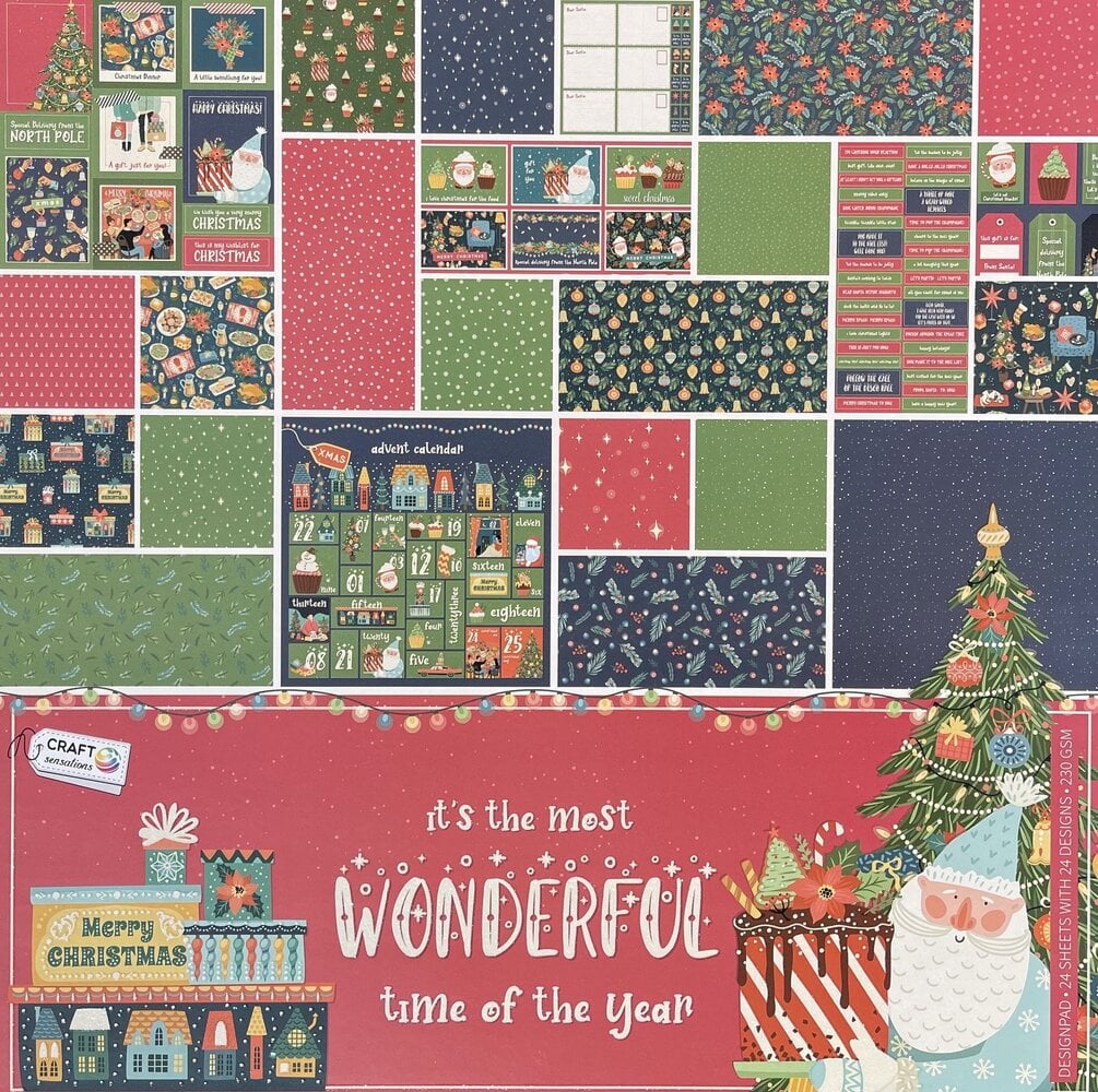 Craft Sensations It's The Most Wonderful Time Of The Year 12x12 Inch Paper Pad (CR0382K/22A) Craft Sensations It's The Most Wonderful Time Of The Year 12x12 Inch Paper Pad (CR0382K/22A)