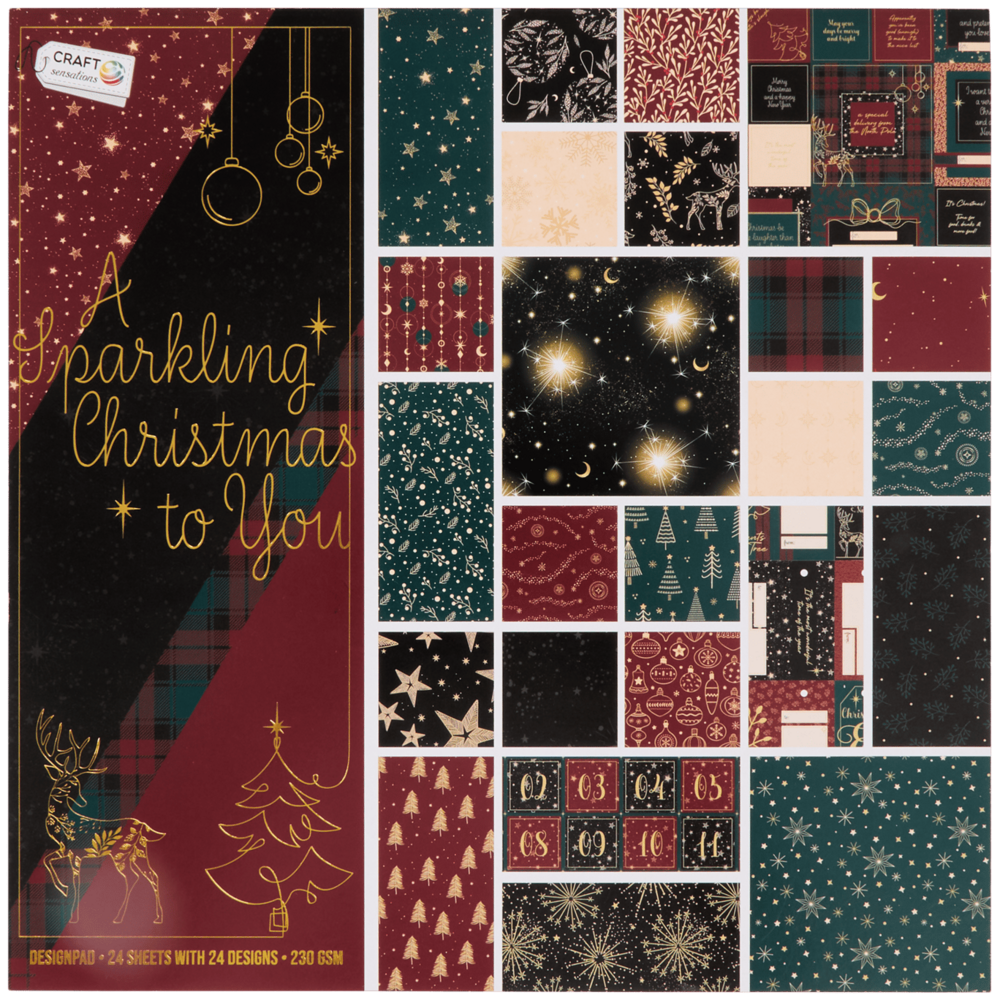Craft Sensations A Sparkling Christmas to You 12x12 Inch Paper Pad (2562887) Craft Sensations A Sparkling Christmas to You 12x12 Inch Paper Pad (2562887)