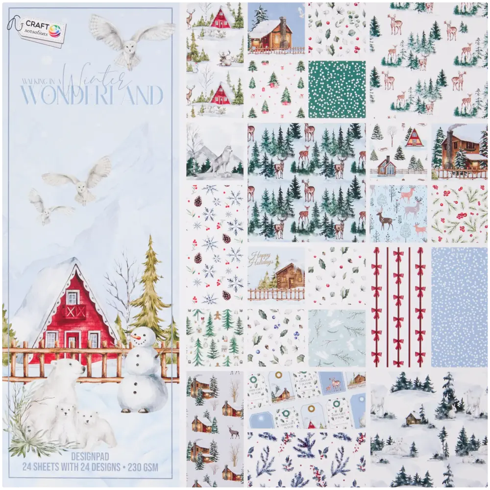 Craft Sensations Walking in a Winter Wonderland 12x12 Inch Paper Pad (3224848) Craft Sensations Walking in a Winter Wonderland 12x12 Inch Paper Pad (3224848)