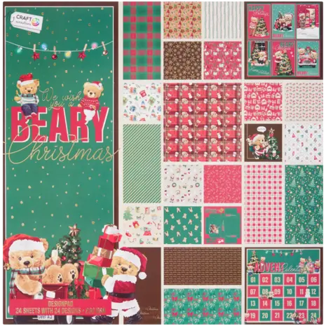 Craft Sensations We Wish You a Beary Christmas 12x12 Inch Paper Pad (3224848) Craft Sensations We Wish You a Beary Christmas 12x12 Inch Paper Pad (3224848)
