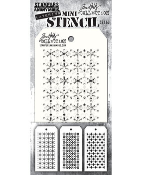 Stampers Anonymous Tim Holtz Mini Layering Stencil Set 63 (THMST063) Stampers Anonymous Tim Holtz Mini Layering Stencil Set 63 (THMST063)