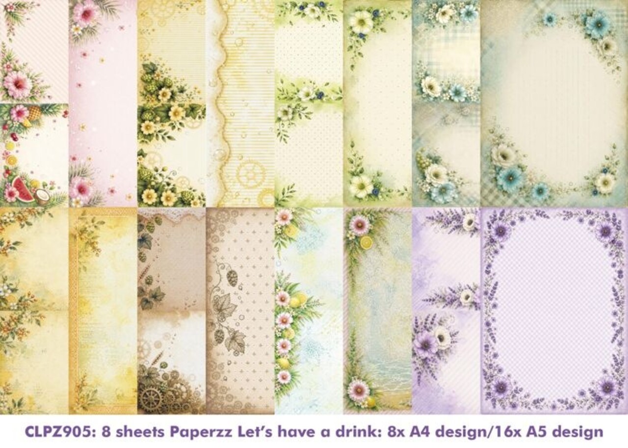 Crealies Let's Have A Drink A4 Paper Bundle (CLPZ905) Crealies Let's Have A Drink A4 Paper Bundle (CLPZ905)
