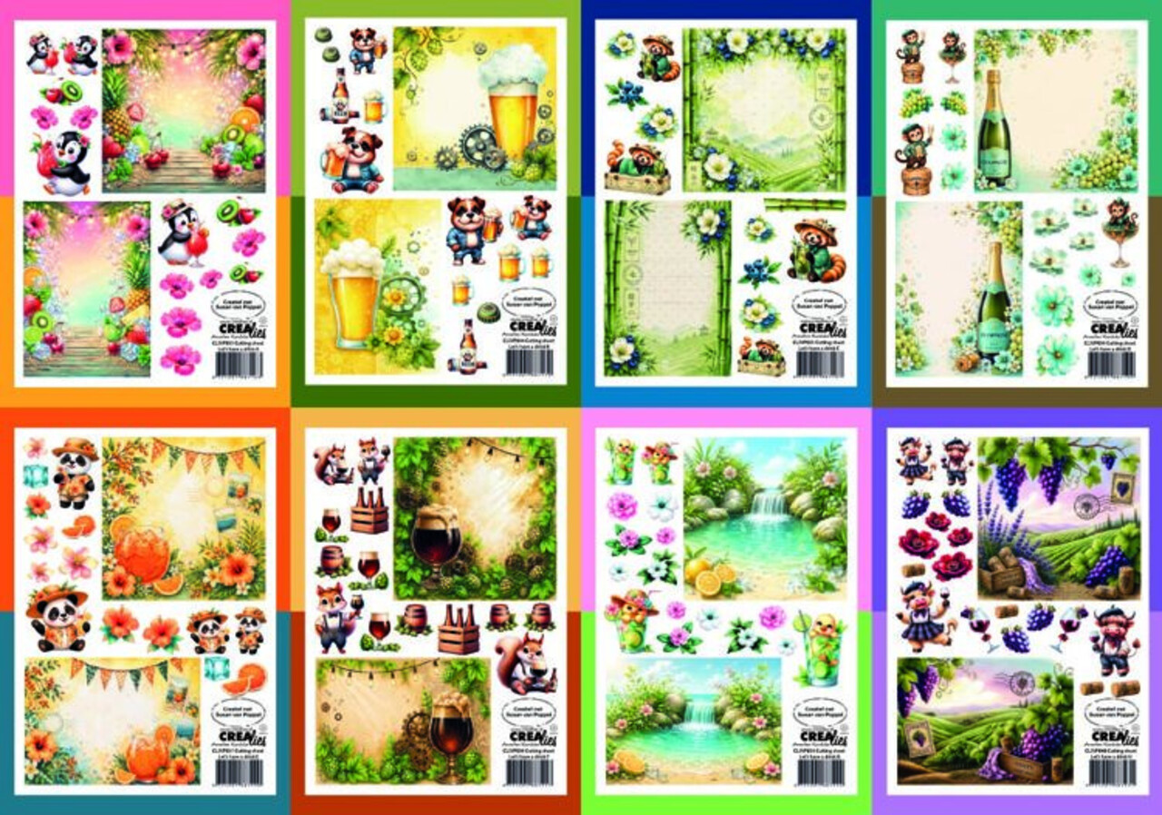 Crealies Let's Have A Drink A4 Cutting Sheets Bundle (CLSVP905) Crealies Let's Have A Drink A4 Cutting Sheets Bundle (CLSVP905)