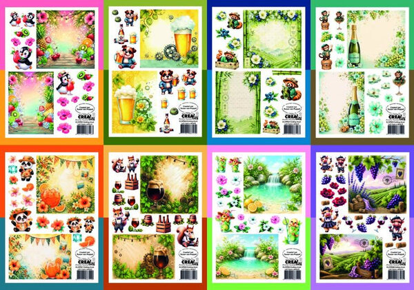 Crealies Let's Have A Drink A4 Cutting Sheets Bundle (CLSVP905) Crealies Let's Have A Drink A4 Cutting Sheets Bundle (CLSVP905)