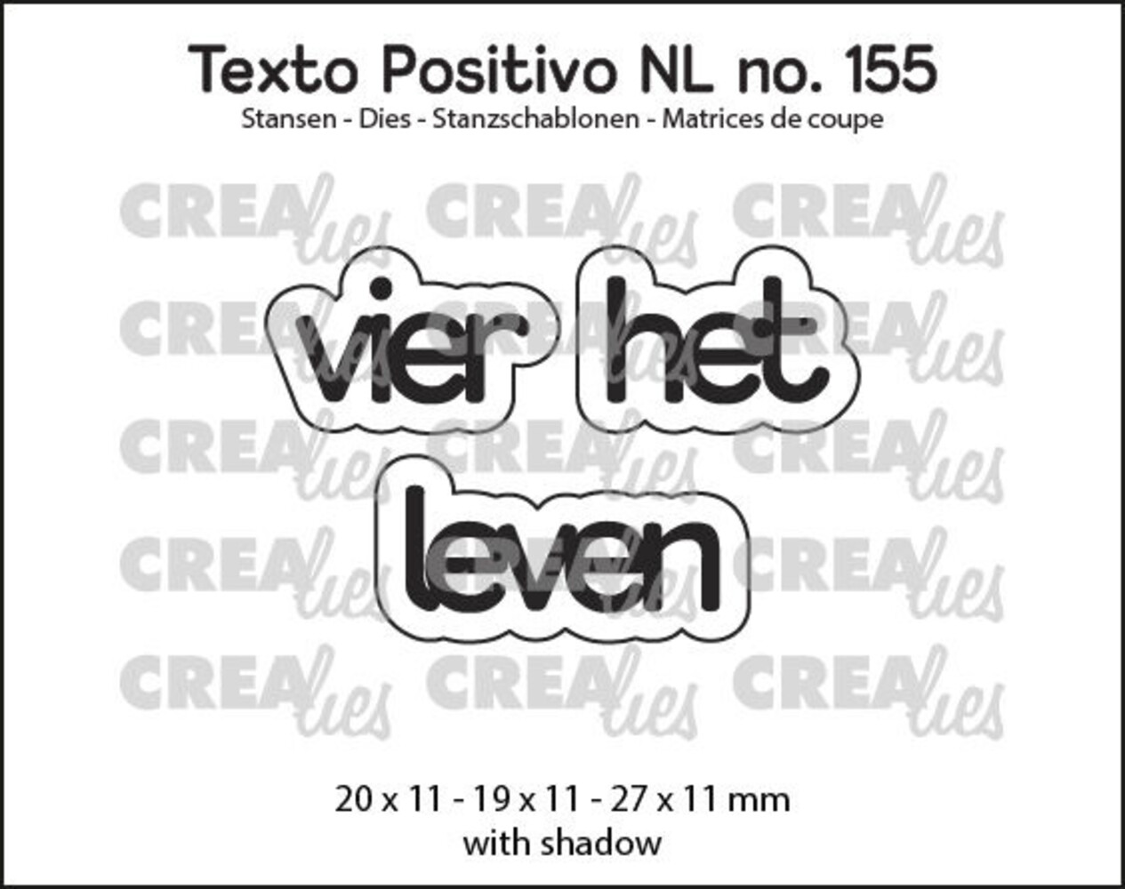 Crealies Texto Positivo Dies Vier het Leven (POSNL155)
