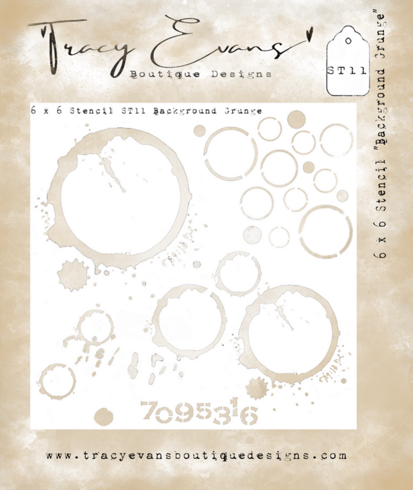 Tracy Evans Background Grunge 6x6 Inch Stencil (ST011) Tracy Evans Background Grunge 6x6 Inch Stencil (ST011)