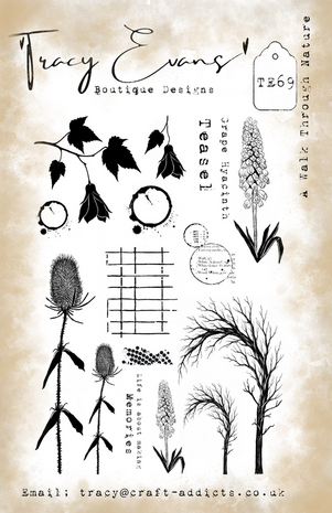 Tracy Evans A Walk Through Nature A5 Clear Stamp (TE069) Tracy Evans A Walk Through Nature A5 Clear Stamp (TE069)
