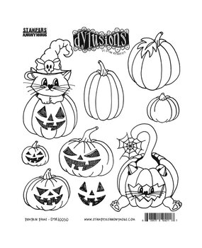 Ranger PRE-ORDER Dylusions Pumpkin Paws Cling Stamps (DYR10050)