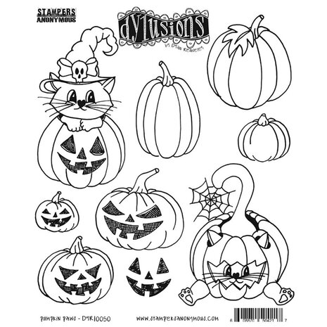 Ranger PRE-ORDER Dylusions Pumpkin Paws Cling Stamps (DYR10050) Ranger PRE-ORDER Dylusions Pumpkin Paws Cling Stamps (DYR10050)