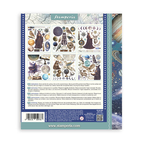 Stamperia Cosmos 8x8 Inch Rub-On Assortment (DFLRBXG14)