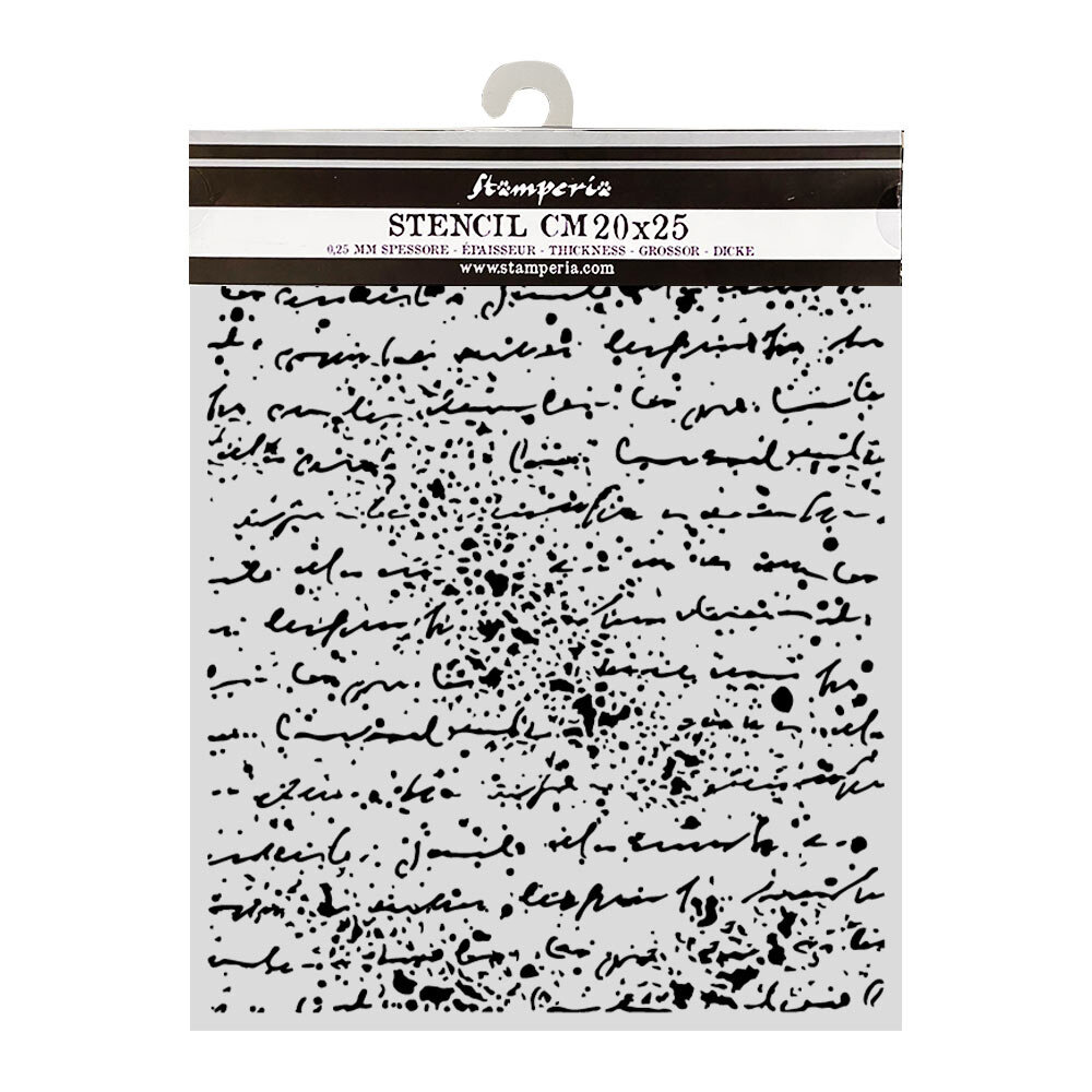 Stamperia Cosmos Thick Stencils 20x25cm Handwriting (KSTD219)