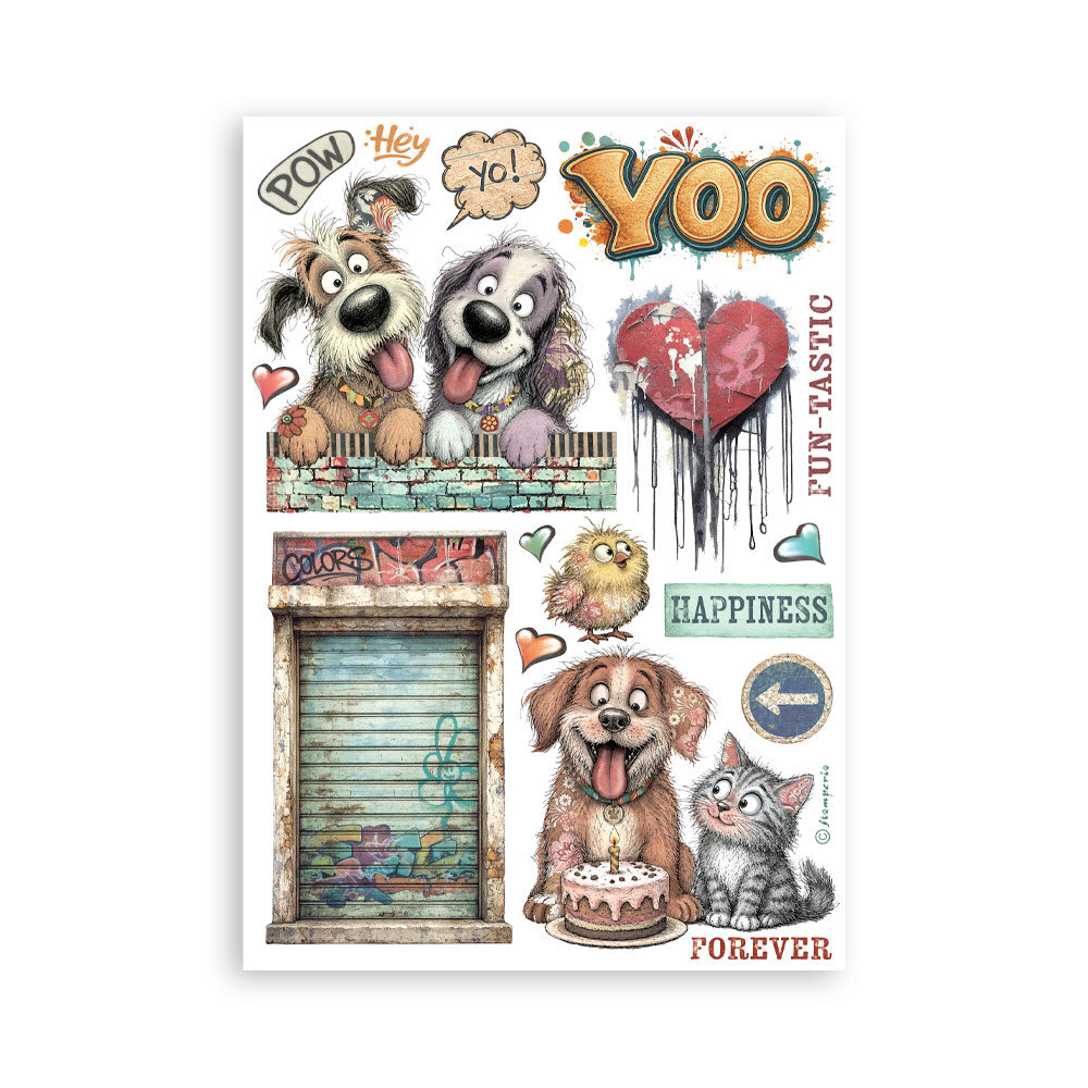 Stamperia Furry Friends 2 A5 Washi Pad (SBW39) Stamperia Furry Friends 2 A5 Washi Pad (SBW39)