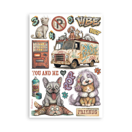 Stamperia Furry Friends 2 A5 Washi Pad (SBW39) Stamperia Furry Friends 2 A5 Washi Pad (SBW39)
