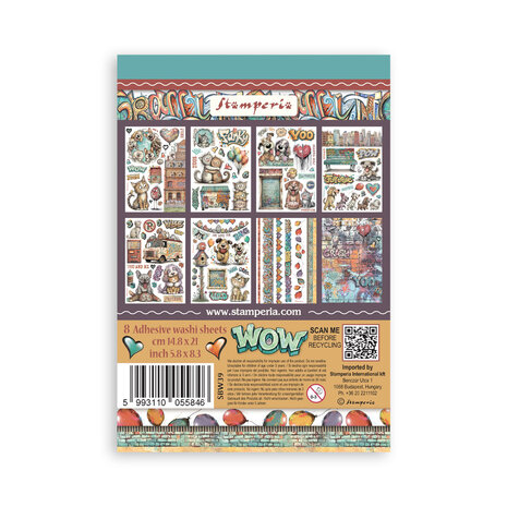 Stamperia Furry Friends 2 A5 Washi Pad (SBW39) Stamperia Furry Friends 2 A5 Washi Pad (SBW39)