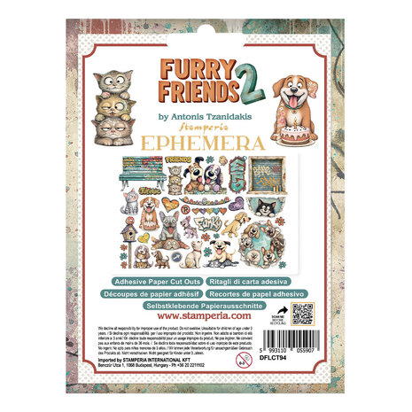 Stamperia Furry Friends 2 Ephemera (DFLCT94) Stamperia Furry Friends 2 Ephemera (DFLCT94)