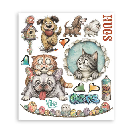 Stamperia Furry Friends 2 8x8 Inch Rub-On Assortment (DFLRBXG18) Stamperia Furry Friends 2 8x8 Inch Rub-On Assortment (DFLRBXG18)