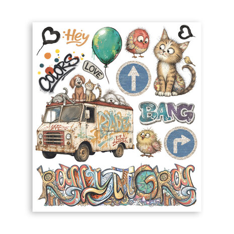 Stamperia Furry Friends 2 8x8 Inch Rub-On Assortment (DFLRBXG18) Stamperia Furry Friends 2 8x8 Inch Rub-On Assortment (DFLRBXG18)