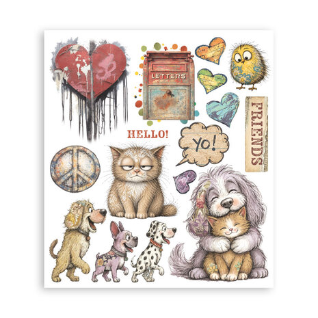 Stamperia Furry Friends 2 8x8 Inch Rub-On Assortment (DFLRBXG18) Stamperia Furry Friends 2 8x8 Inch Rub-On Assortment (DFLRBXG18)
