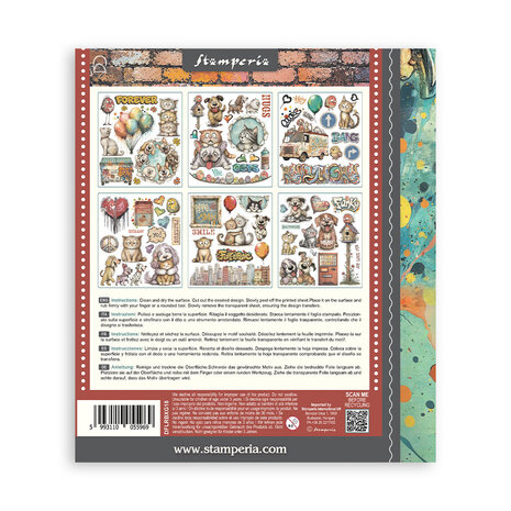 Stamperia Furry Friends 2 8x8 Inch Rub-On Assortment (DFLRBXG18) Stamperia Furry Friends 2 8x8 Inch Rub-On Assortment (DFLRBXG18)