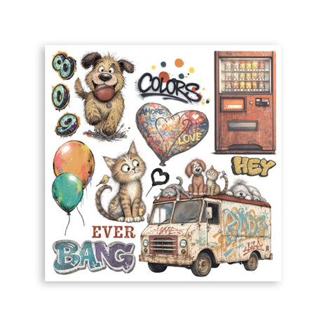 Stamperia Furry Friends 2 6x6 Inch Rub-On Assortment (DFLRBX26) Stamperia Furry Friends 2 6x6 Inch Rub-On Assortment (DFLRBX26)