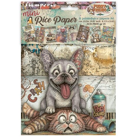 Stamperia Furry Friends 2 A6 Mini Rice paper (DFSA6X15)