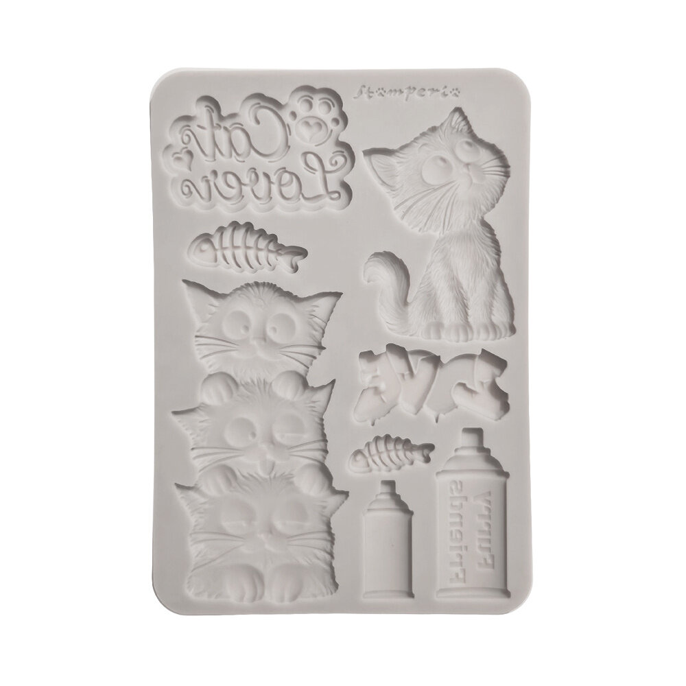 Stamperia Furry Friends 2 A5 Silicon Mould Cats (KACMA626)