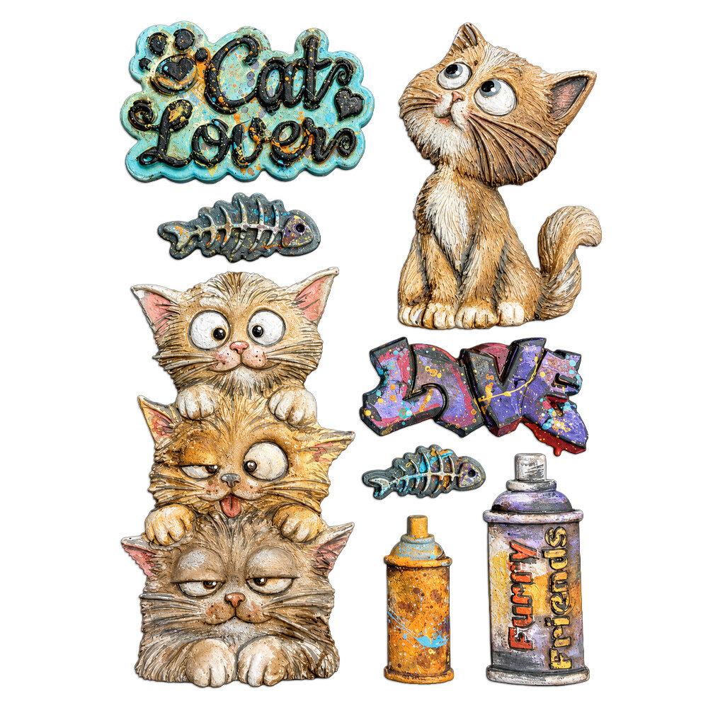 Stamperia Furry Friends 2 A5 Silicon Mould Cats (KACMA626)