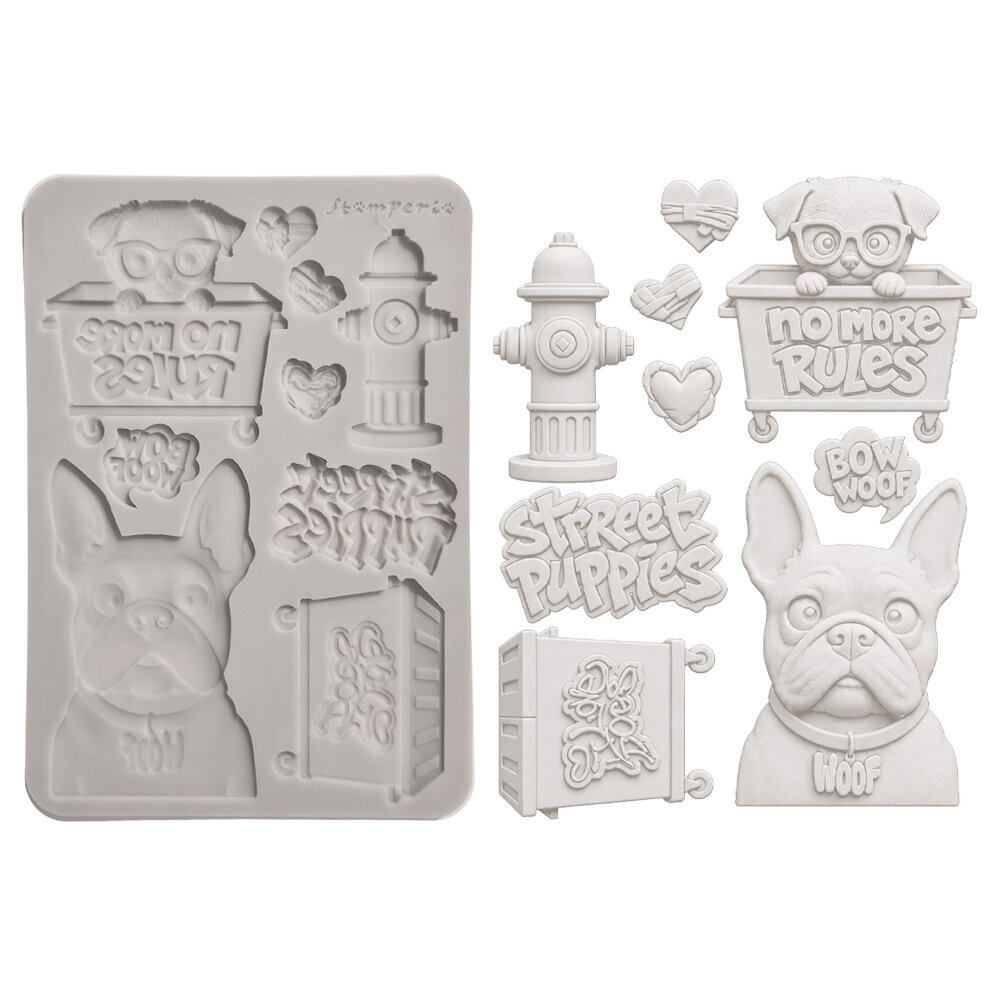 Stamperia Furry Friends 2 A5 Silicon Mould Dogs (KACMA627)