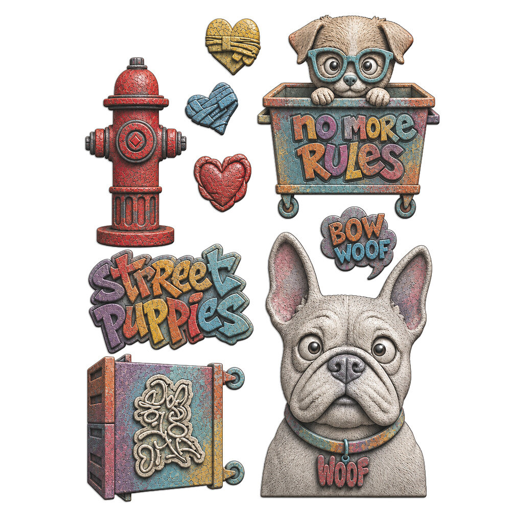 Stamperia Furry Friends 2 A5 Silicon Mould Dogs (KACMA627)