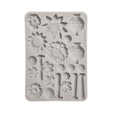 Stamperia Furry Friends 2 A5 Silicon Mould Flowers (KACMA628)