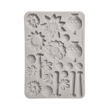 Stamperia Furry Friends 2 A5 Silicon Mould Flowers (KACMA628)