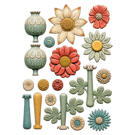 Stamperia Furry Friends 2 A5 Silicon Mould Flowers (KACMA628)
