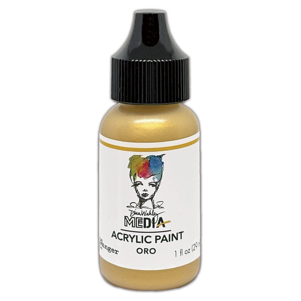 Dina Wakley MEdia PRE-ORDER Heavy Body Acrylic Paint Oro (MDQ95187)