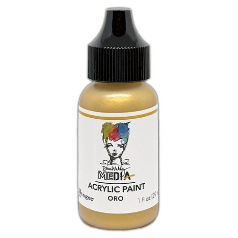 Dina Wakley MEdia PRE-ORDER Heavy Body Acrylic Paint Oro (MDQ95187)
