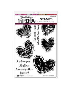 Dina Wakley MEdia PRE-ORDER Cling Stamps Filled Hearts (MDR94258) Dina Wakley MEdia PRE-ORDER Cling Stamps Filled Hearts (MDR94258)