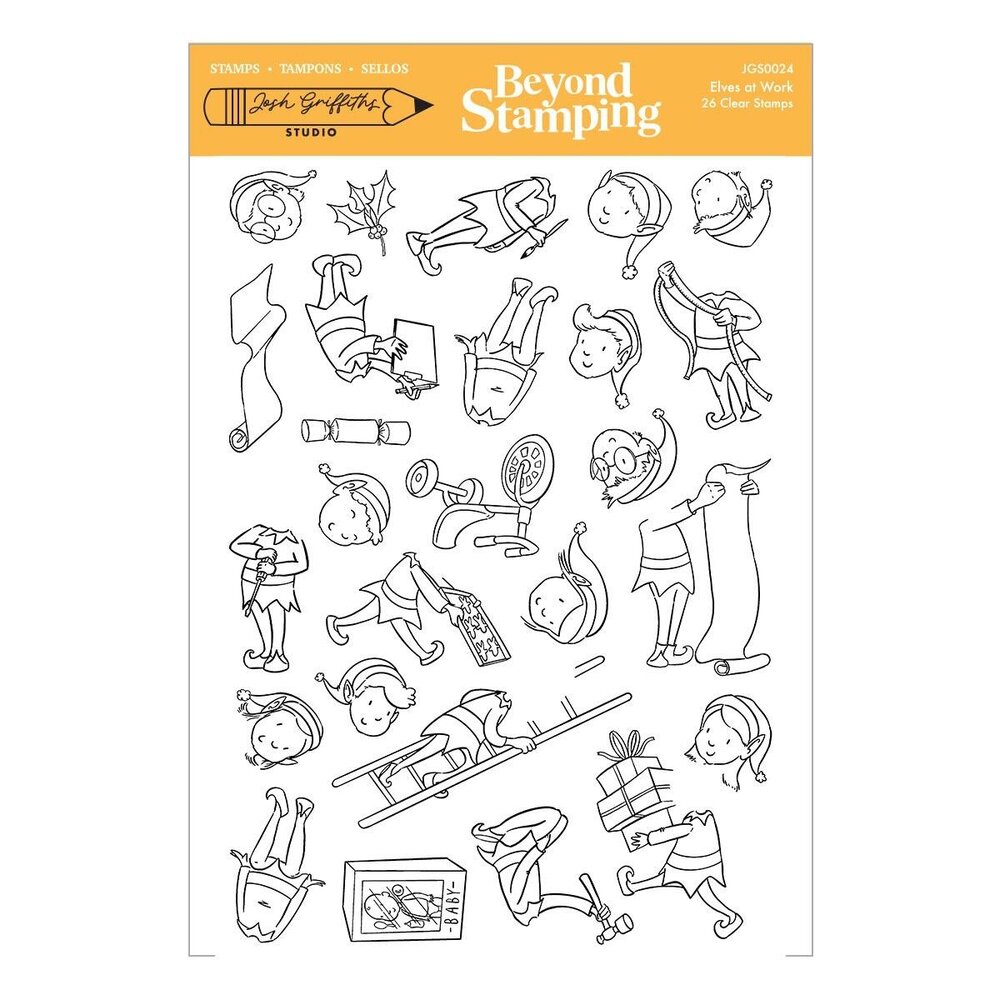 Spellbinders PRE-ORDER Elves at Work Clear Stamp Set (JGS0024) Spellbinders PRE-ORDER Elves at Work Clear Stamp Set (JGS0024)