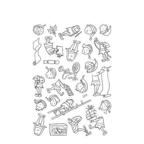 Spellbinders PRE-ORDER Elves at Work Clear Stamp Set (JGS0024) Spellbinders PRE-ORDER Elves at Work Clear Stamp Set (JGS0024)